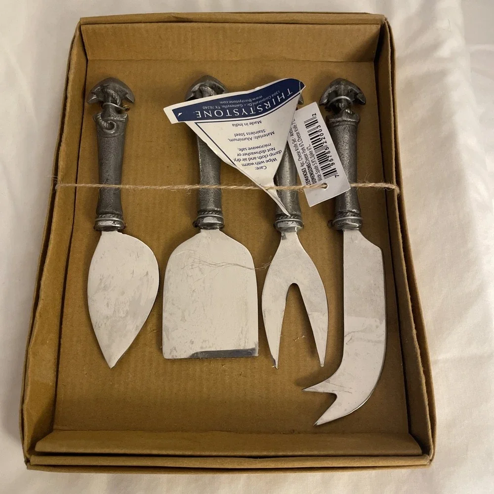Thirstystone‎ Pewter 4 Pc Anchor Cheese Tool Set