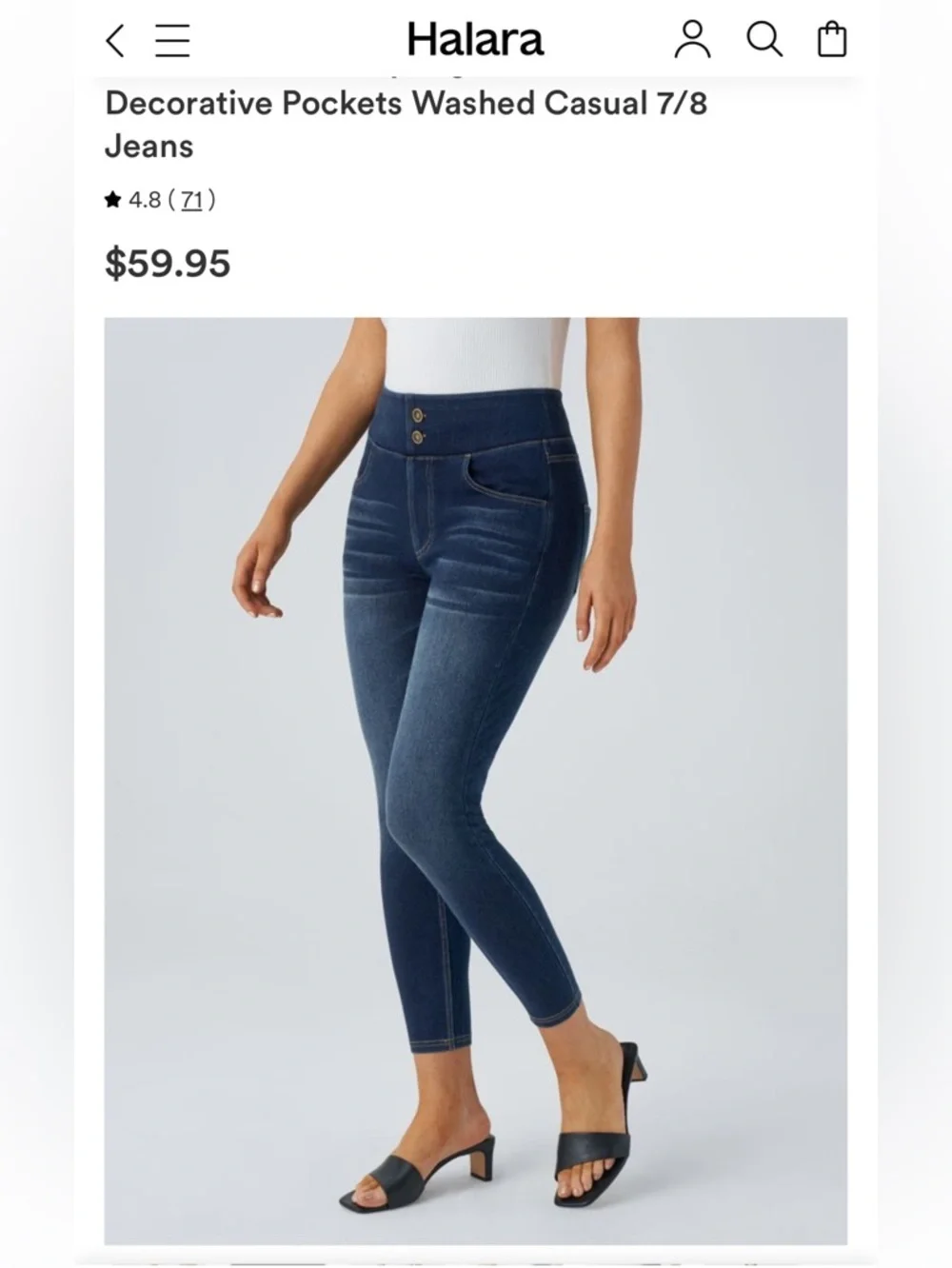 Halara Jeans Jeggings High Waist with Tummy Control Denim Stretch MSRP $60