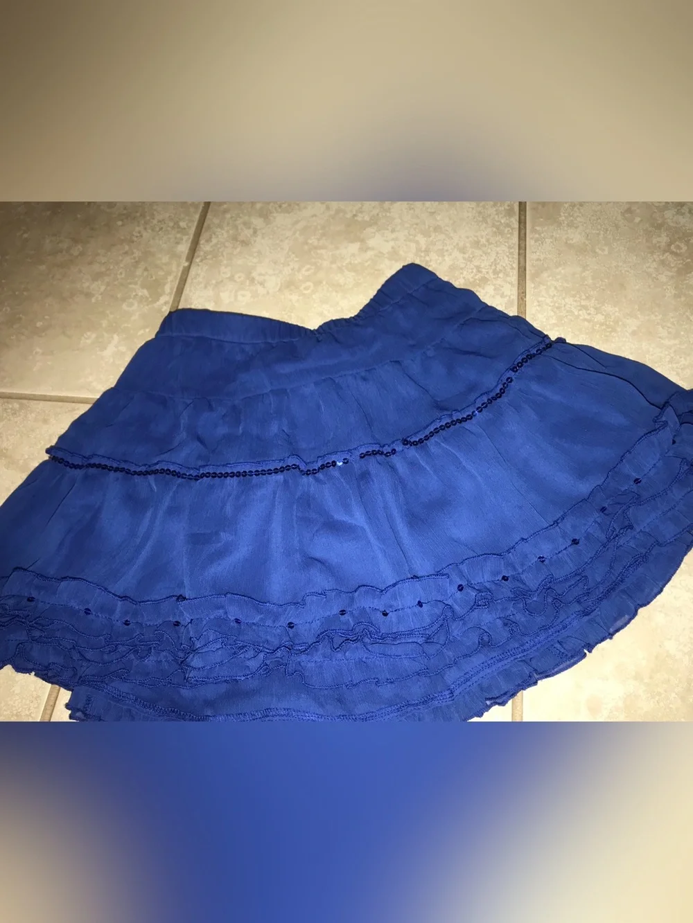 NWOT Justice Girls Royal Blue Chiffon Skirt size 8