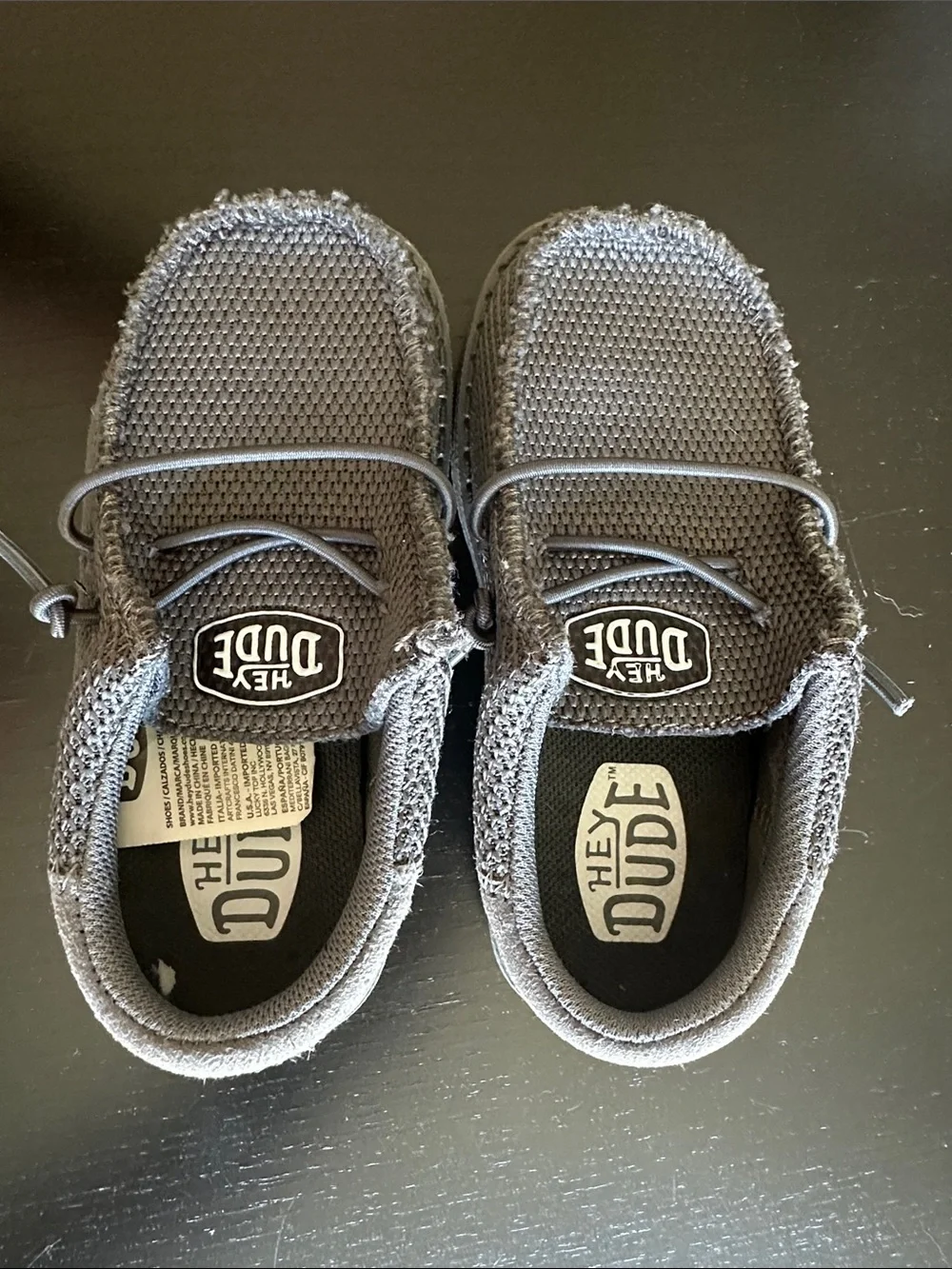Hey Dude Kids Charcoal Knit Slip-On Moccasins