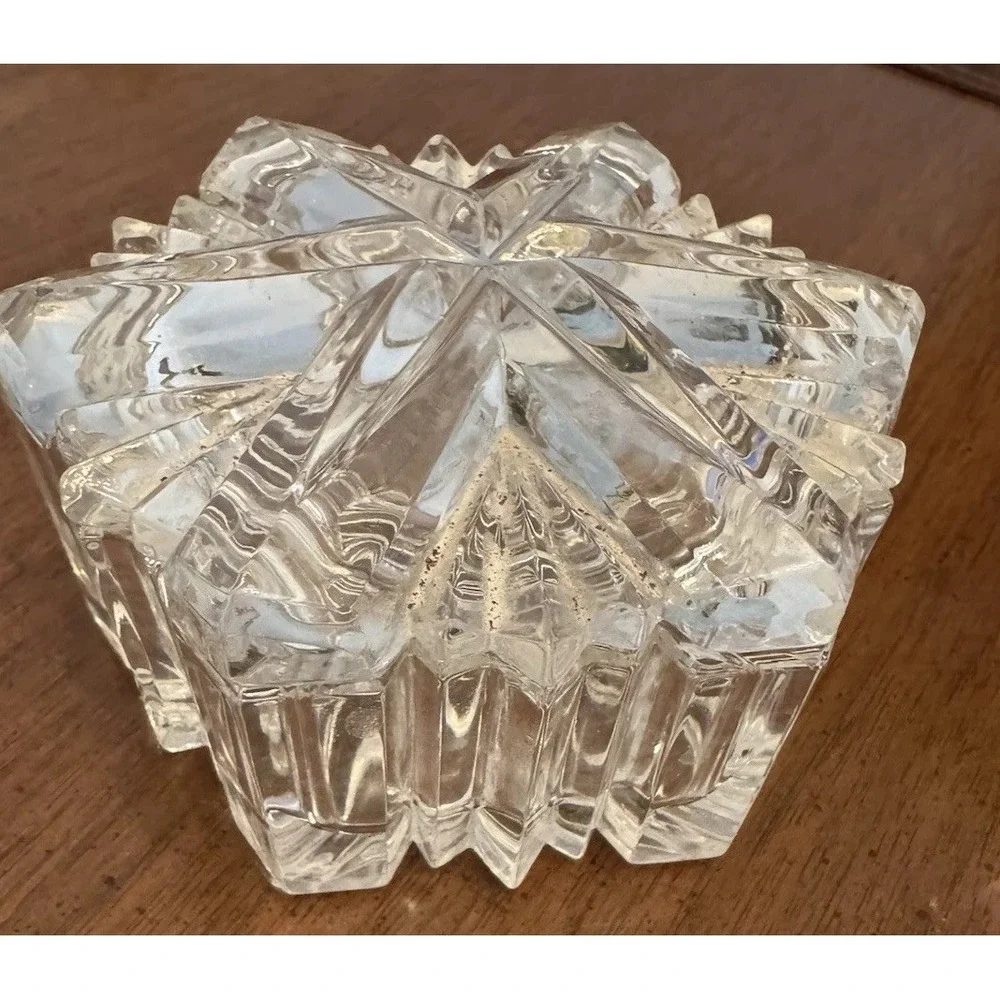 Vintage Mikasa Lead Crystal‎ Snowflake Trinket Jewelry Box 4