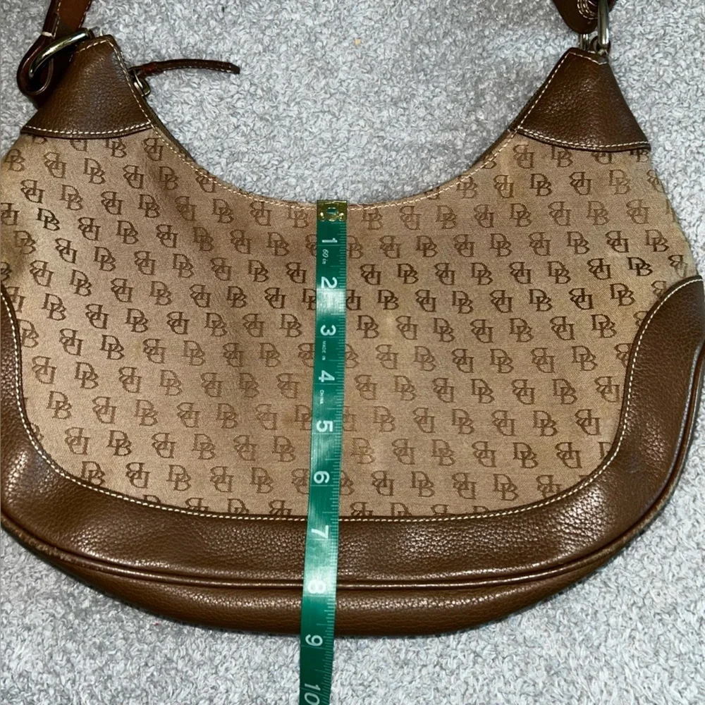 Dooney & Bourke Signature Tan and Brown Hobo Bag