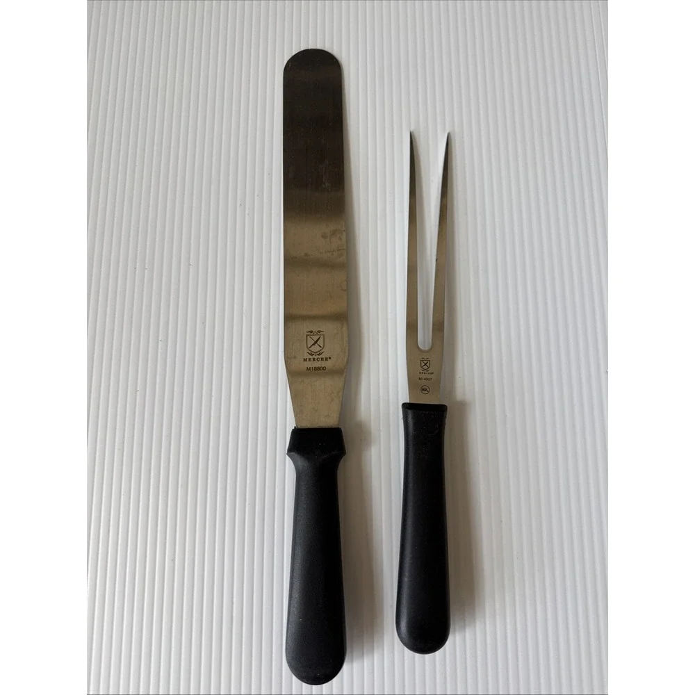 Mercer‎ Cutlery M14007 Carving Fork M18800 Bread Knife Stainless Steel