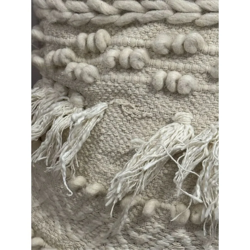 Magaschoni boho macrame white tassel throw pillow home decor boho beach