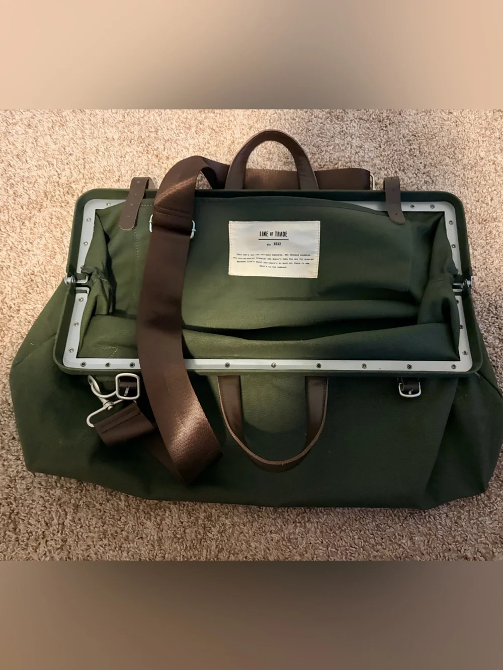 Line of Trade Canvas Weekender Bag in Olive Green