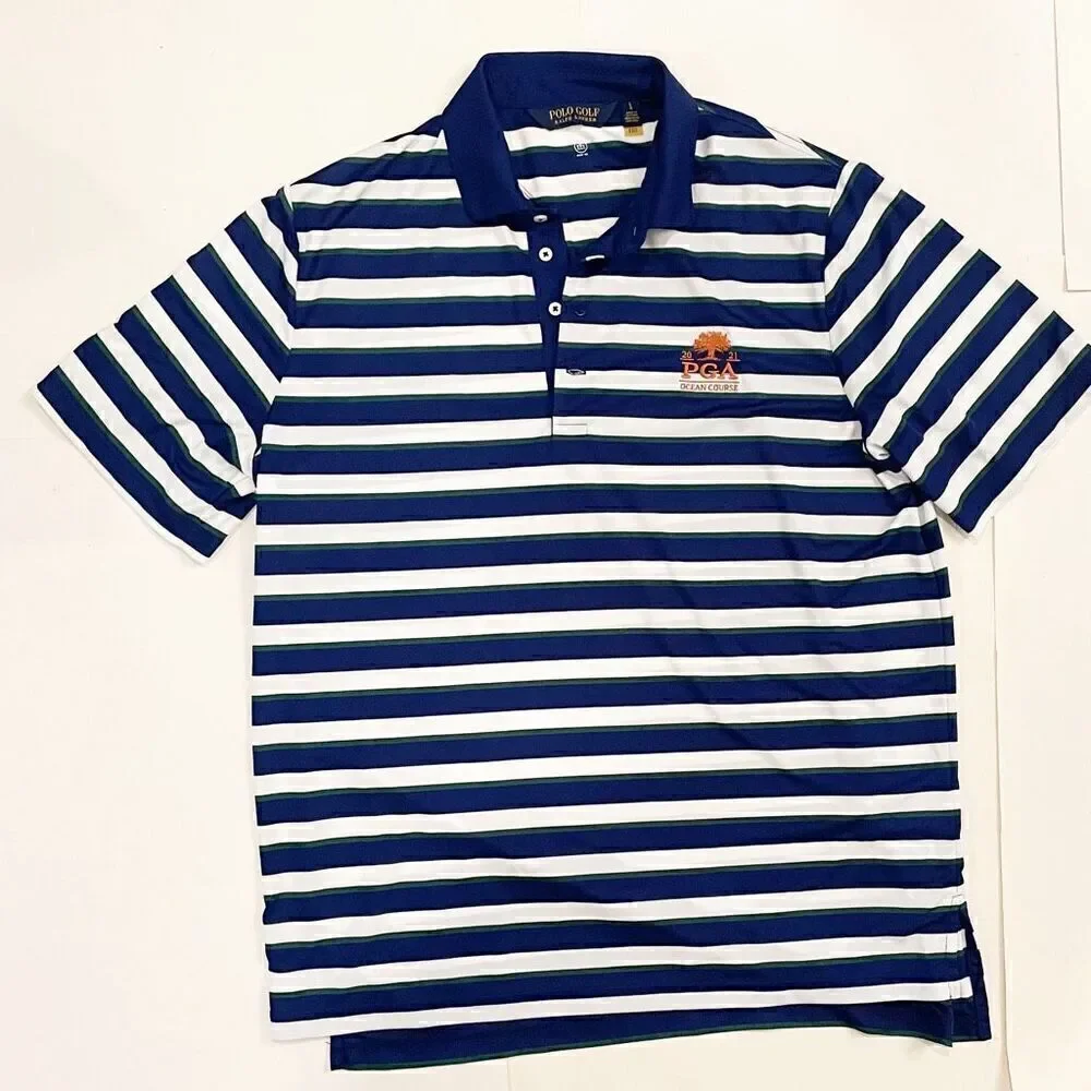 Ralph Lauren Polo Kiawah Golf Ocean Course Stripe Size Large PGA