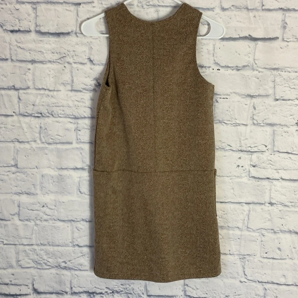 Deux par deux brown herringbone shift dress