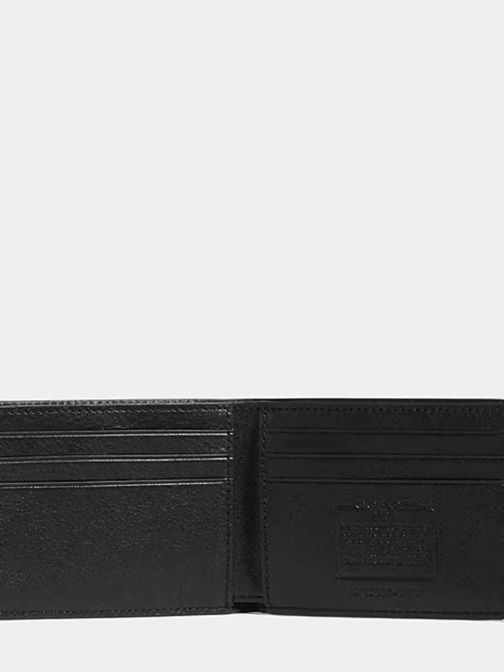 Coach Black Leather Slim Wallet with Embossed Logo