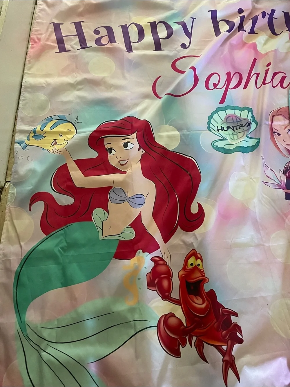 Happy Birthday Backdrops Personalized Sophia, little mermaid, kpop