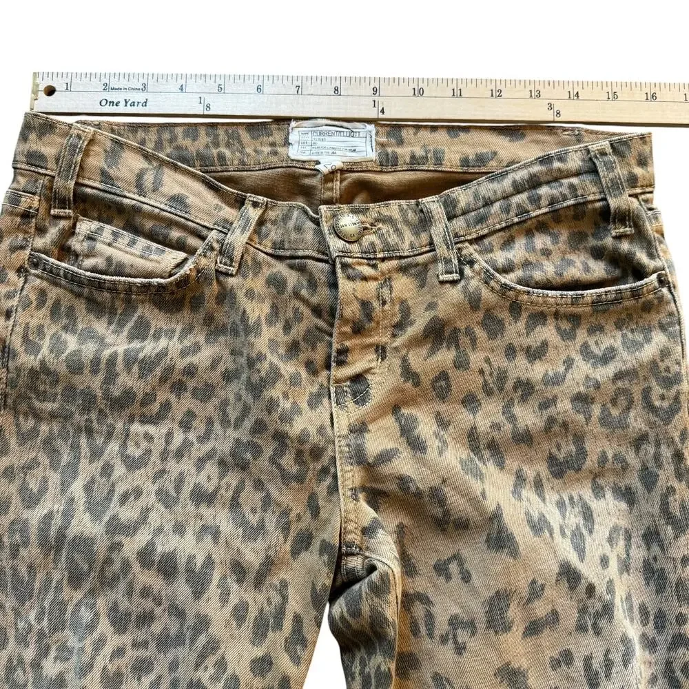 Current/Elliott The Stiletto Leopard Print Skinny Jeans Size 29 Animal Print