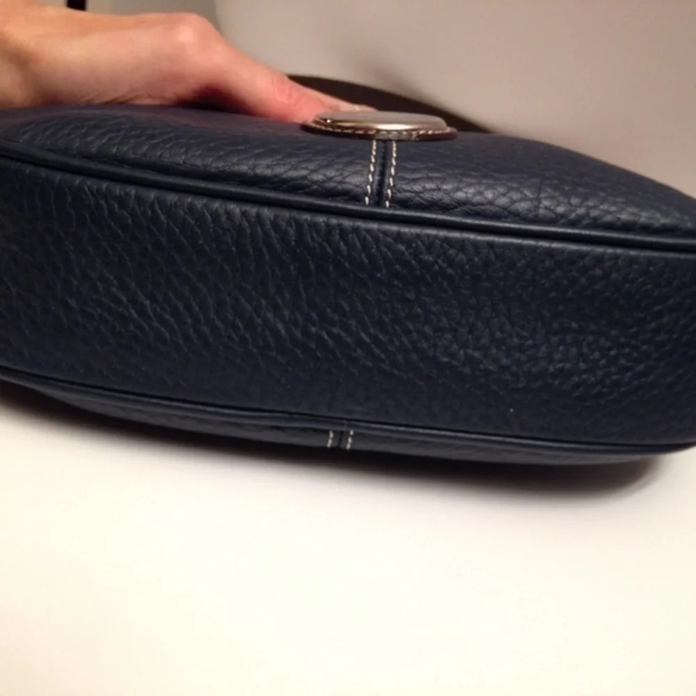 DOONEY & BOURKE AWL pebbled leather hobo bag blue