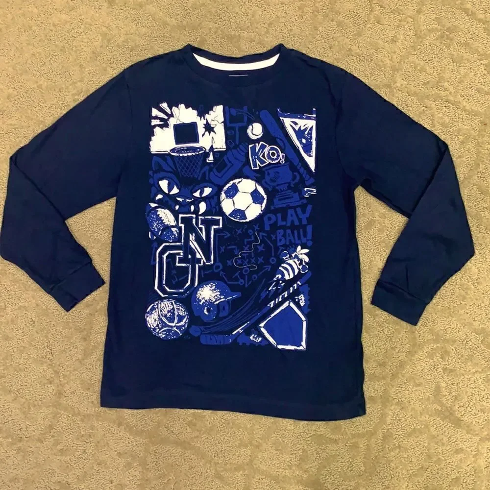 Old Navy Boys Large Ribbed Navy Sports Long-sleeved Shirt