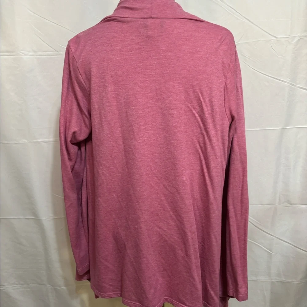 Bobeau Pink Open Front Drape Cardigan Soft Lightweight Long‎ Sleeve Women’s
