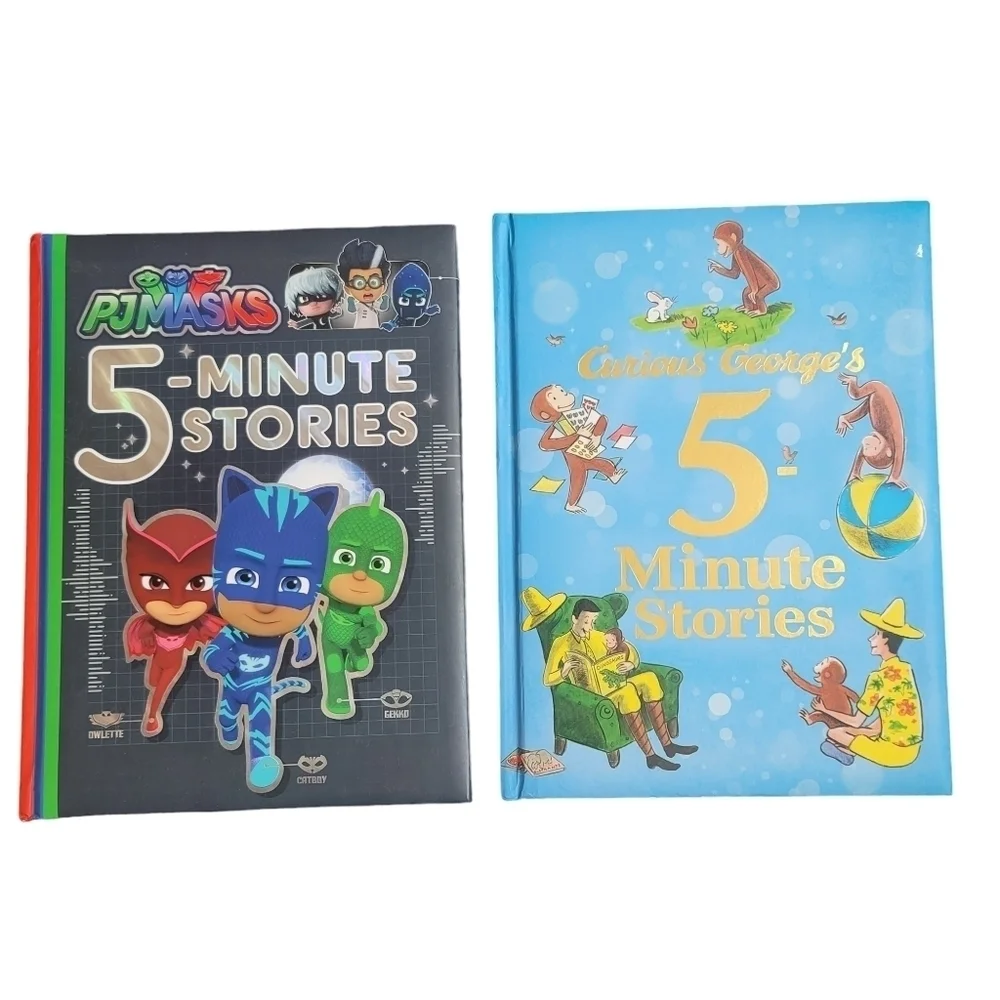 2-Pack 5 Minute Stories PJ Masks‎ Curious George Kids Bedtime Book