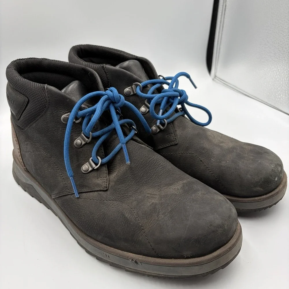 Merrell Epiction Chukka Boots Men's Size 12 Black‎ Leather Lace Up Hiking Shoes