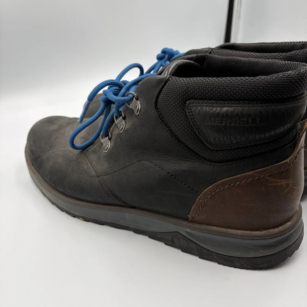 Merrell Epiction Chukka Boots Men's Size 12 Black‎ Leather Lace Up Hiking Shoes