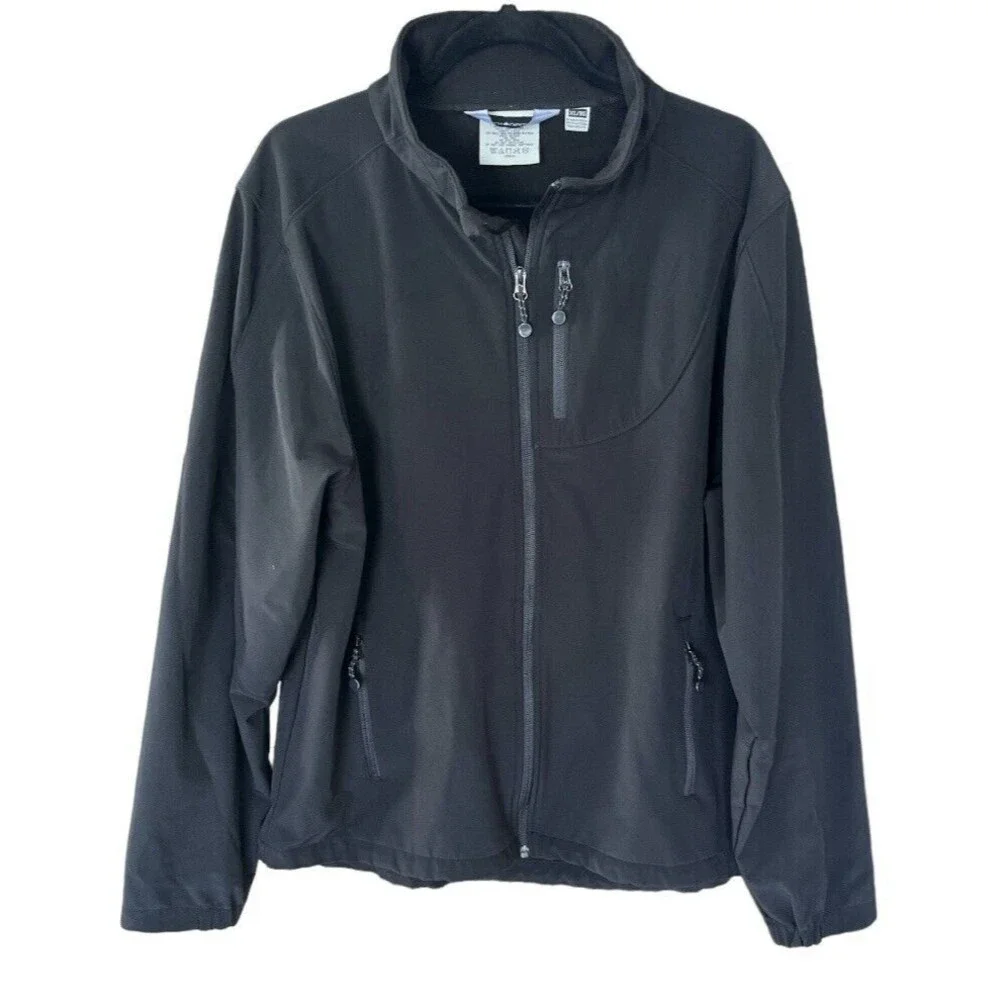 Black Diamond Full Zip‎ Soft Shell Jacket Zip Pockets Mens X-Large Black