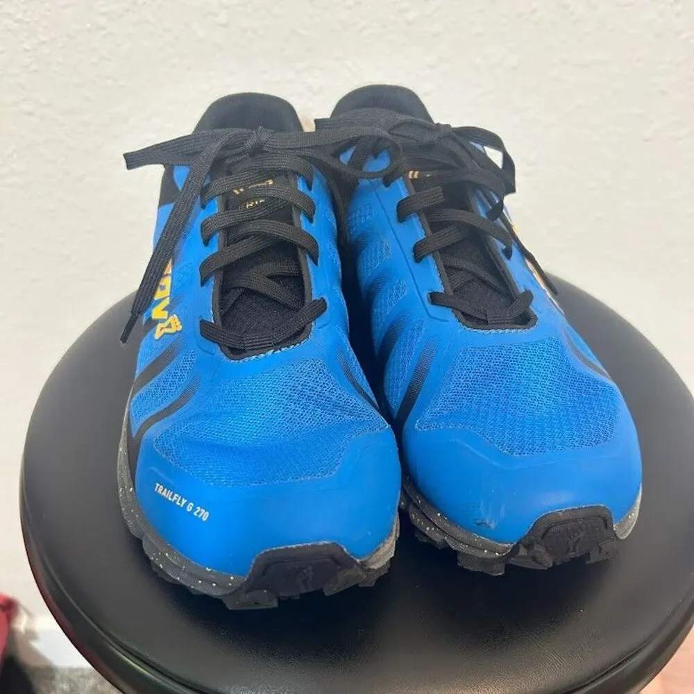 Inov-8 Trailfly G 270 Low Top Trail Running Shoes Mens 7 Womens 8.5 Blue Black