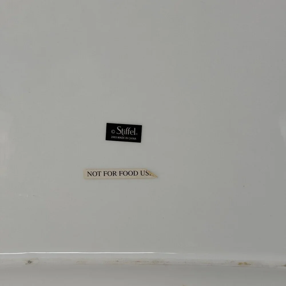 Vintage Stiffel Floral Porcelain Vanity Tray Gold Rim‎ Decor
