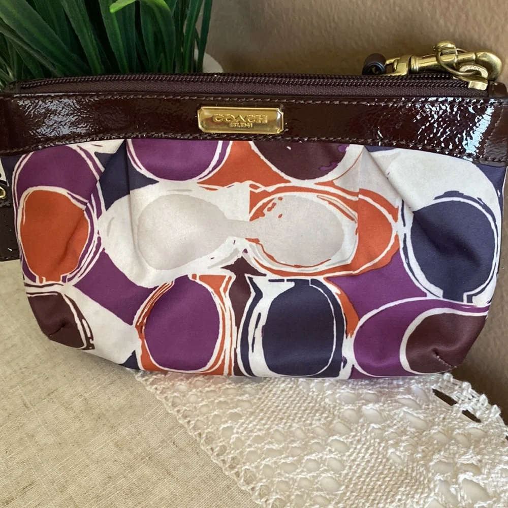 Coach wristlet satin