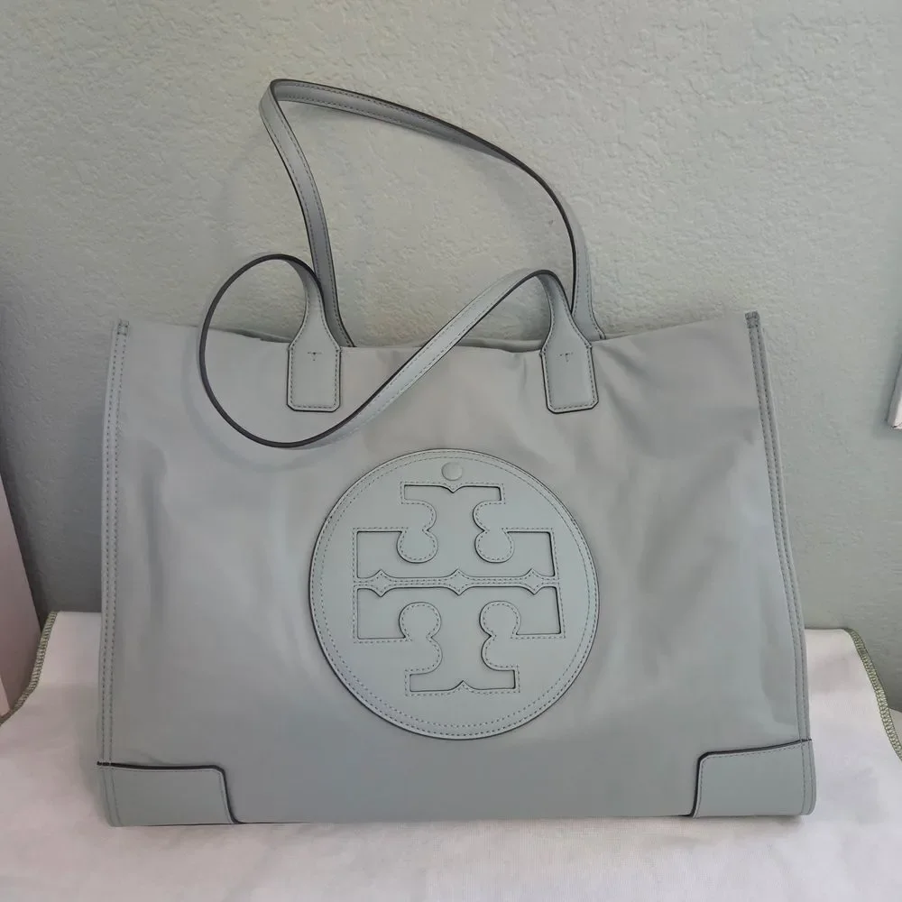 Tory Burch ELLA Tote Bag Blue Celadon