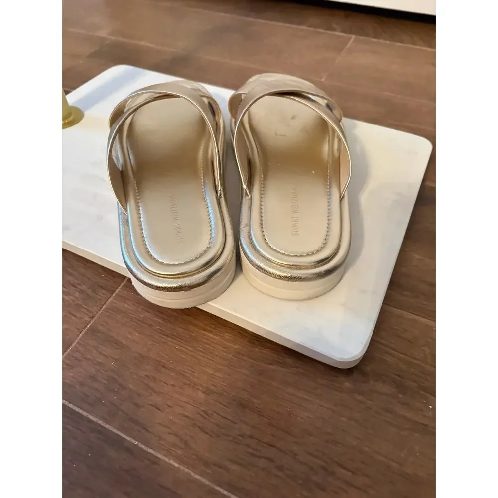 Stuart Weitzman metallic gold