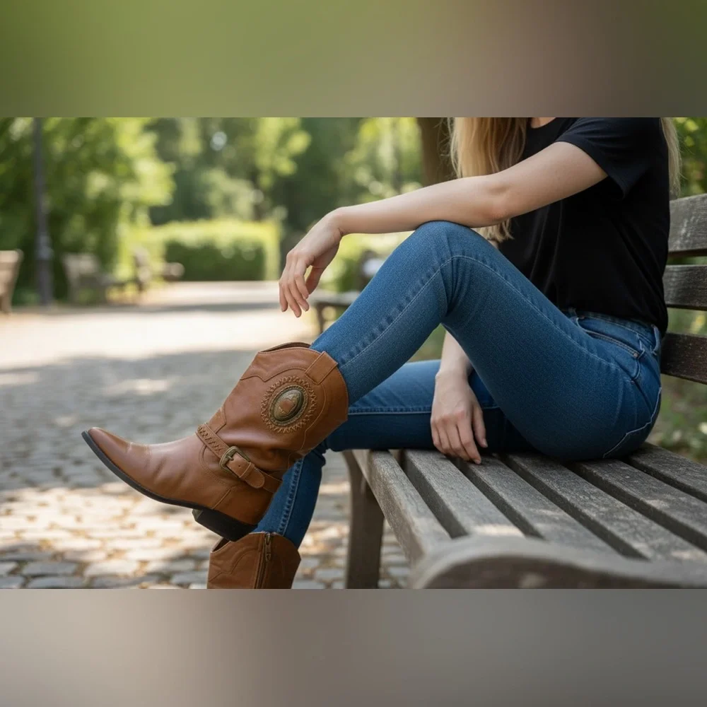 Leather Craft heel bootie