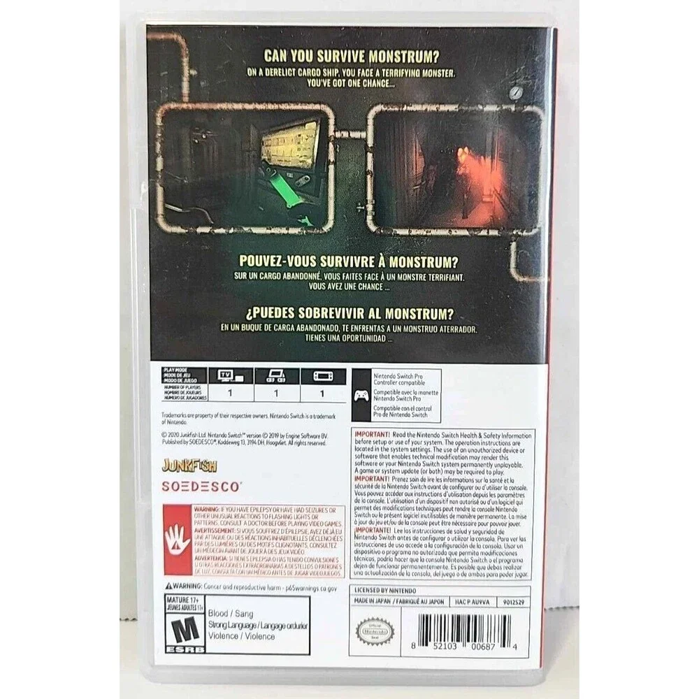 CASE ONLY Monstrum Nintendo Switch NO GAME NO MANUAL