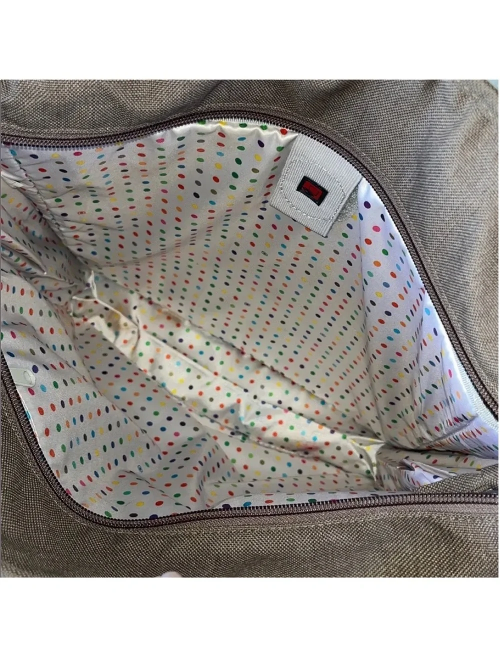 OGIO Taupe woven fabric Laptop Tote Bag with button detail