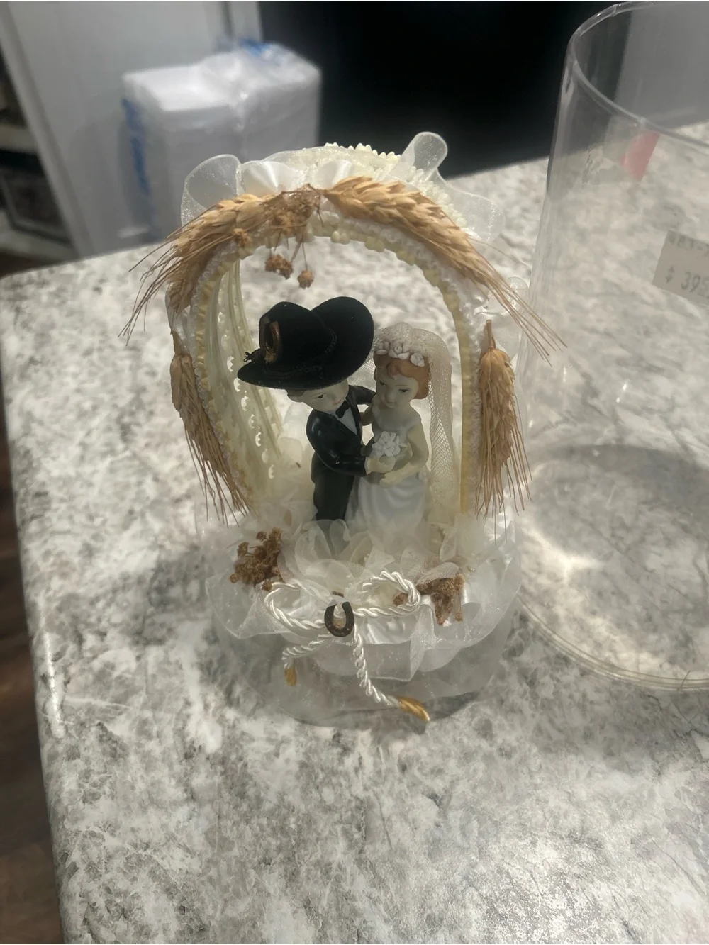 N/A bride adds veil