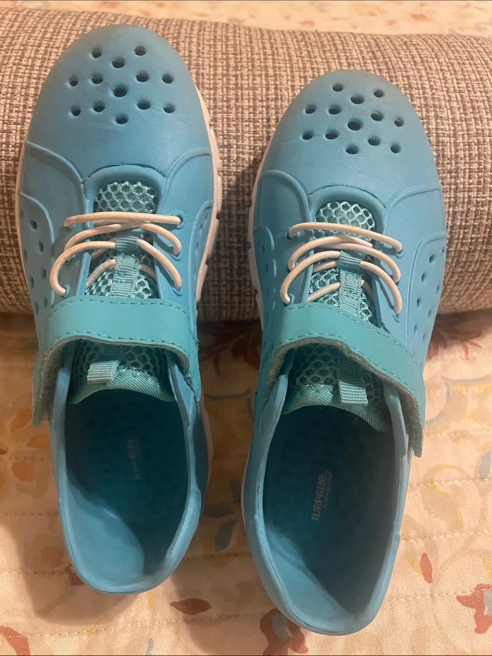 Surprize by Stride Rite Aqua Blue Kids Water Shoes with Hook-and-Loop Strap