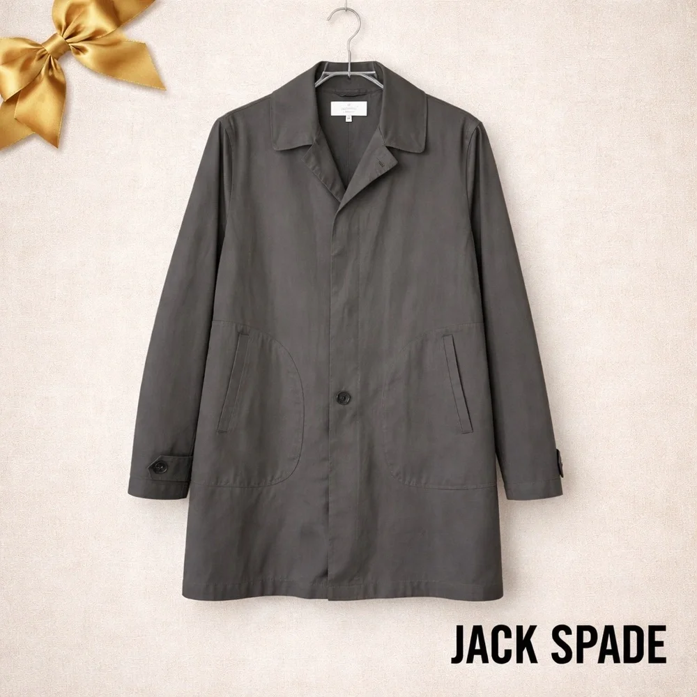Jack Spade Bleecker Street New York Charcoal Grey Trench Coat Size M
