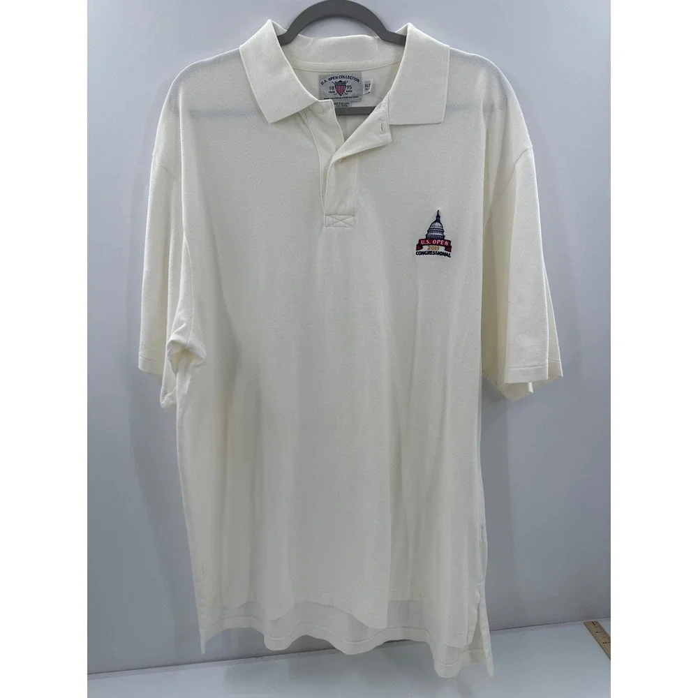 US Open Collection 2011 Congressional Polo Shirt Mens XLT Tall White Cotton Golf