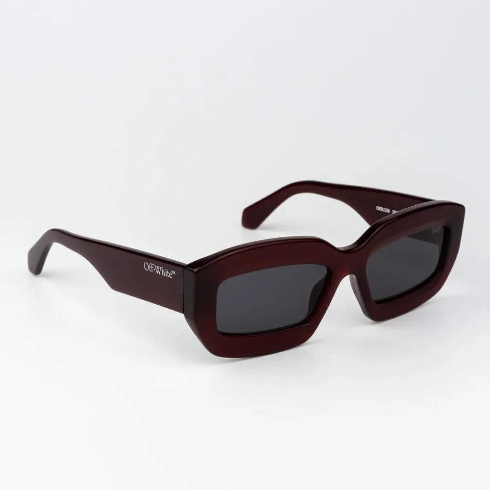 Off-White CHARLOTTE Sunglasses Burgundy Grey Rectangle OERI138 CHARLOTTE 2807
