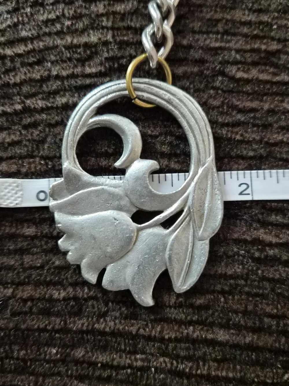 Vintage 1987 Seagull Pewter Canada Tulip Floral (converted) Key Chain/Bag Charm