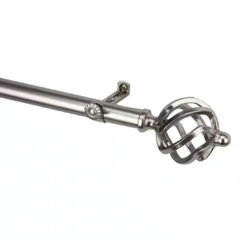 Rod Desyne Twist 13/16 in Adjustable Single Curtain Rod Satin Nickel 48 to 84 in