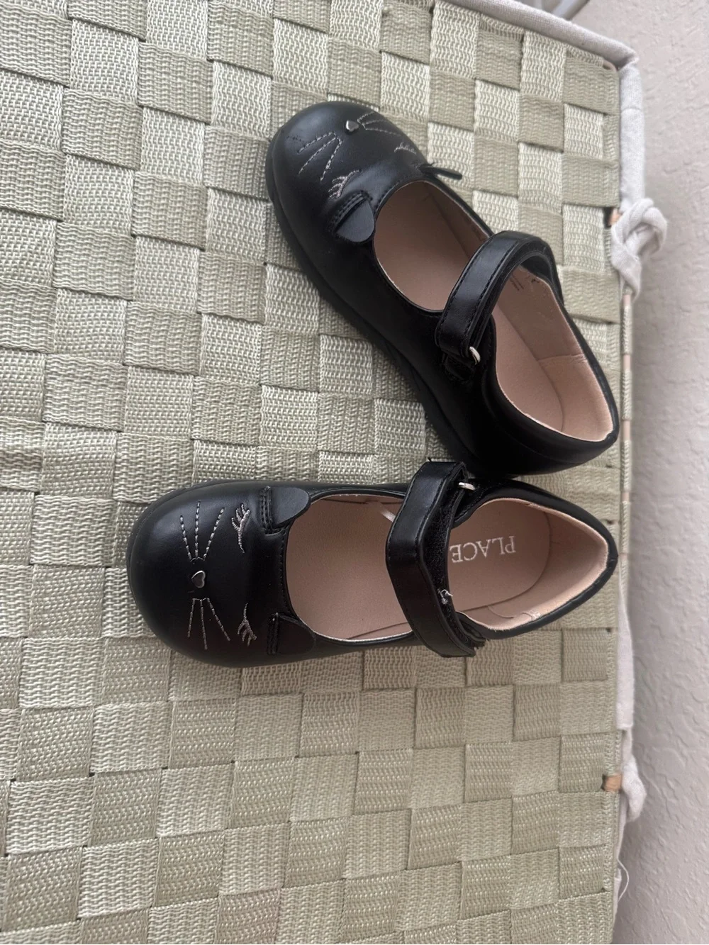 The Children's Place Black Mary Jane Dress Shoes with Cat Face