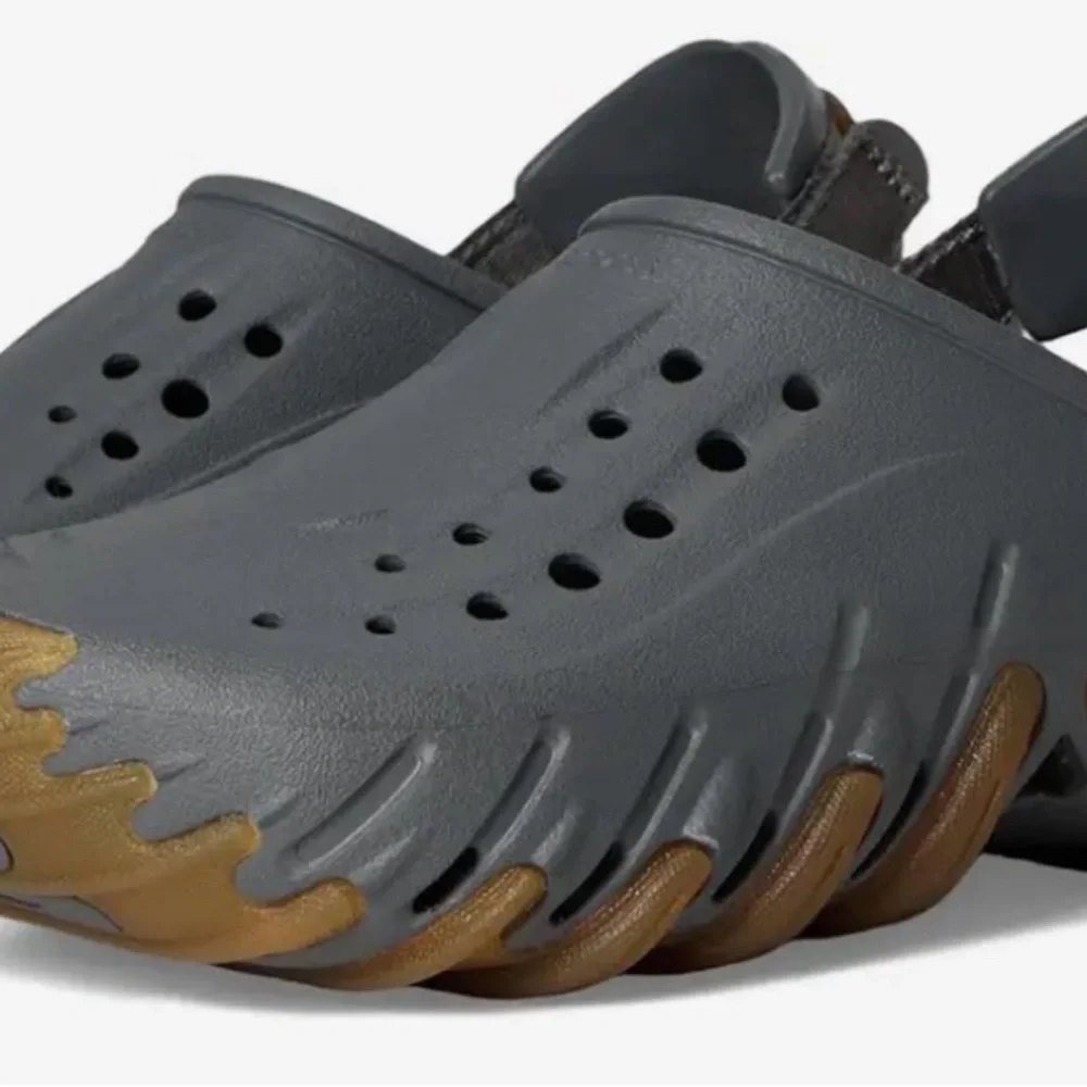 CROCS echo gum Ro clog in Slate Grey Clog with Brown Outsole Accents