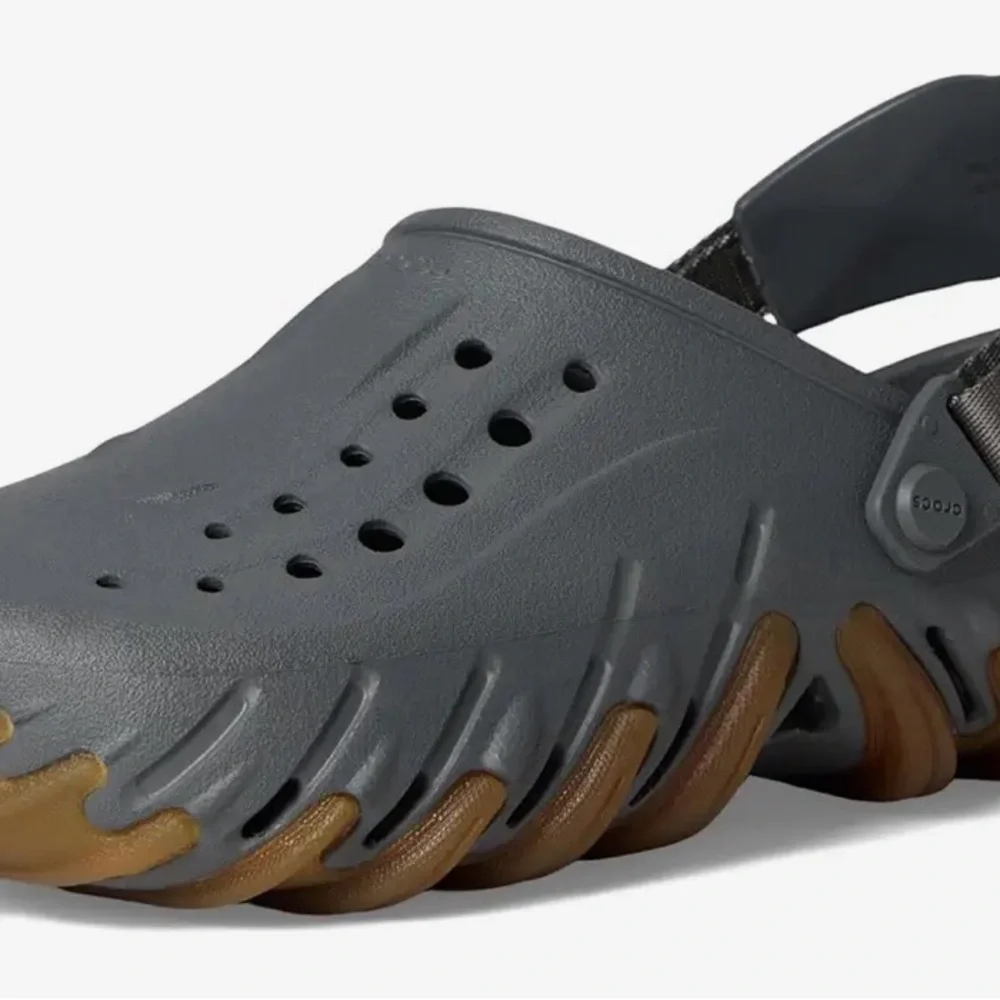 CROCS echo gum Ro clog in Slate Grey Clog with Brown Outsole Accents