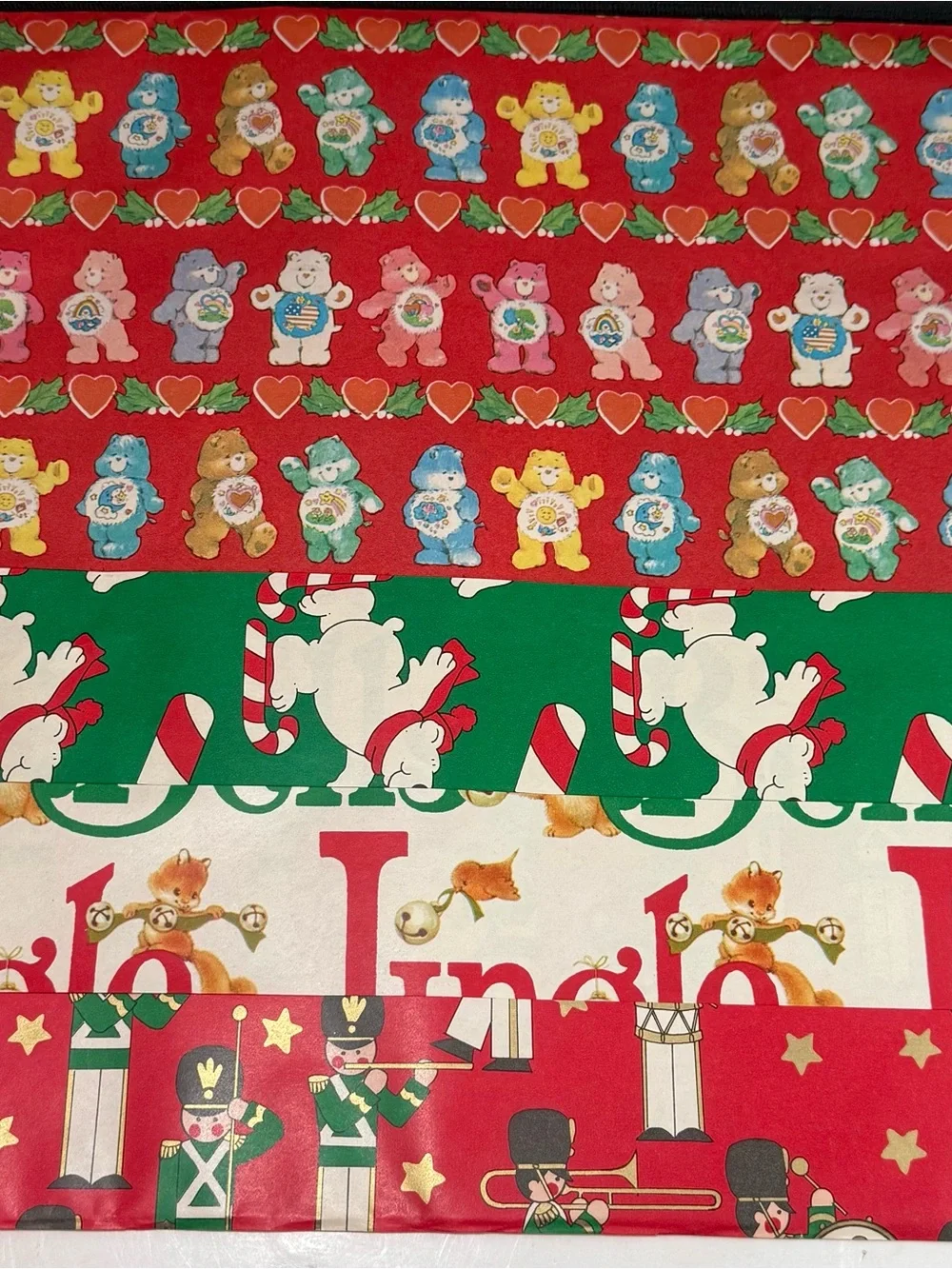 Vintage 80’s-90’s Care Bears Nutcracker Koala/Mice Wrapping Paper 4 Sheets