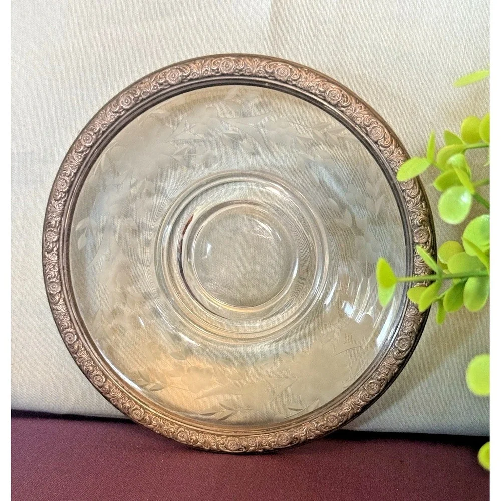 International Silver Prelude Sterling on Cut Glass Candy Dish 6