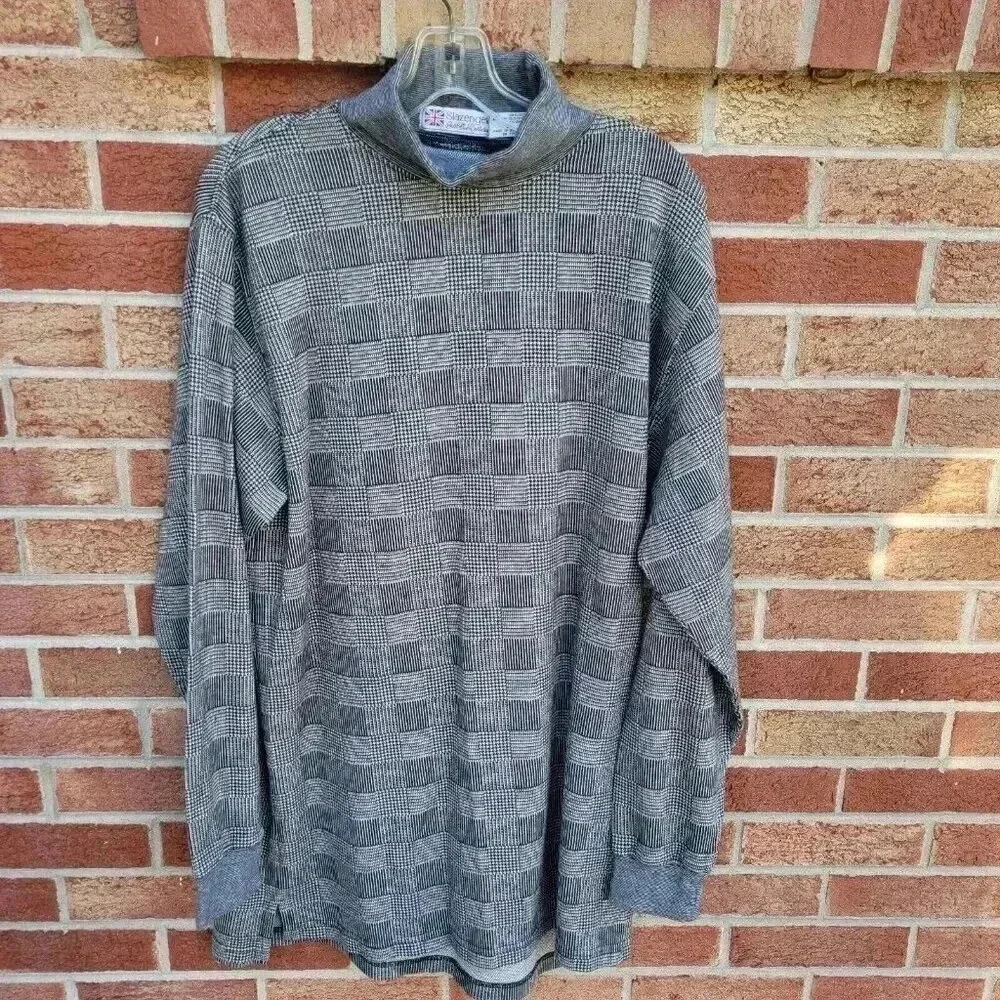 Vintage Slazenger Golf Shop Collection Men's Large Plaid Long Turtle Neck Shirt