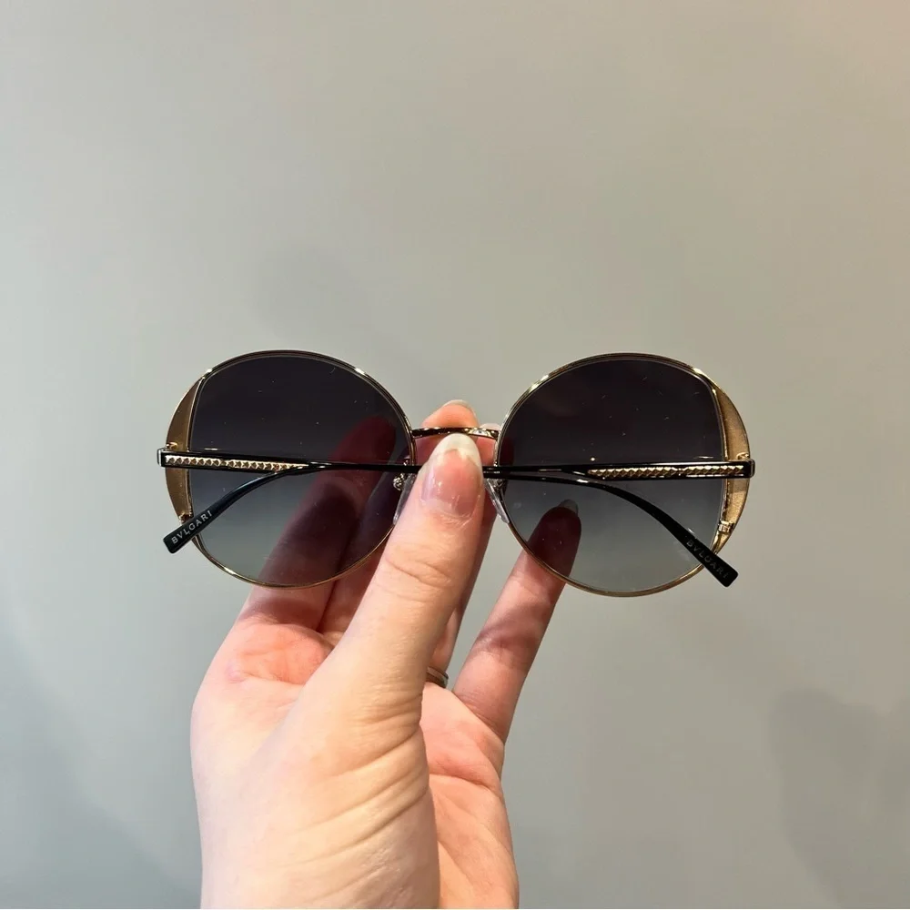 BVLGARI Black Round Sunglasses