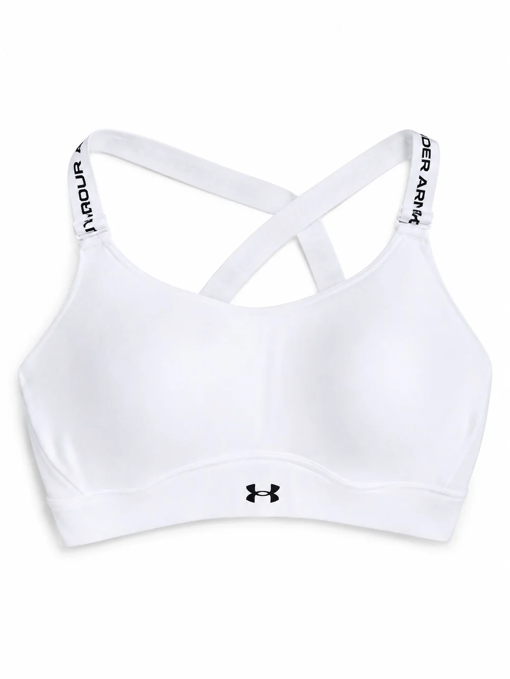 Under Armour Sports Bra White Crisscross Logo Sports Bra Size L
