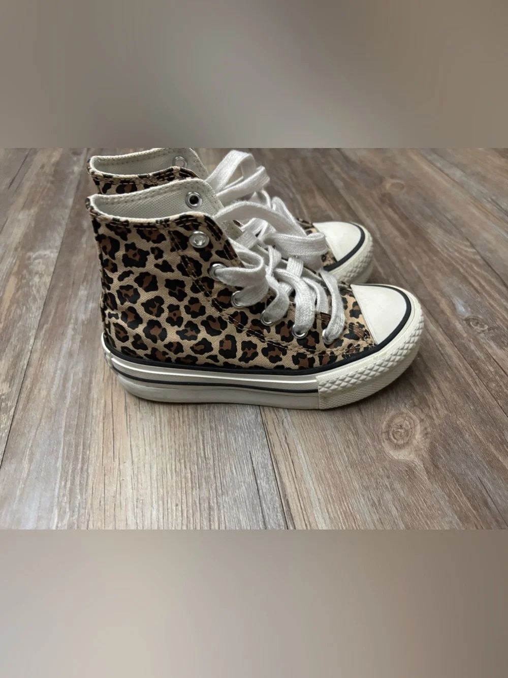 Converse Kids' Leopard-Print High Top Sneakers - Black & Tan