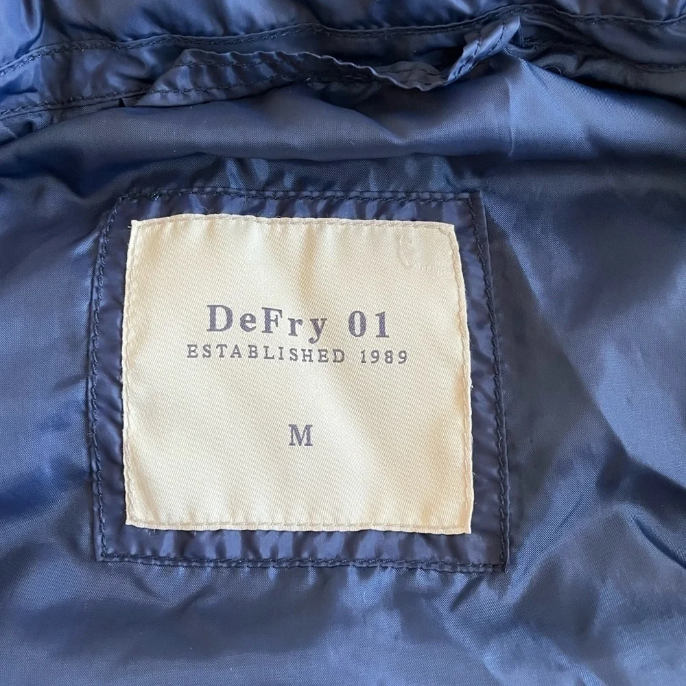 Defry01 Mens Puffer Vest Navy Full Zip Size Medium