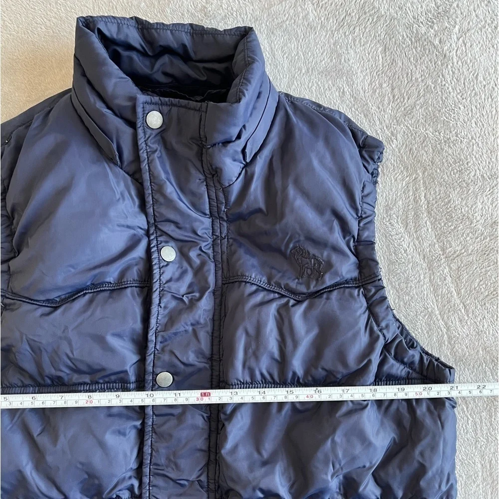 Defry01 Mens Puffer Vest Navy Full Zip Size Medium