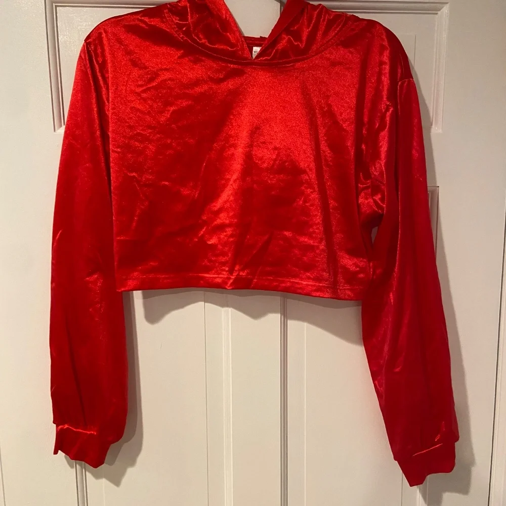 Weissman 2-Piece Hip Hop Dance Costume – Red Satin Top and Cargo Pants
