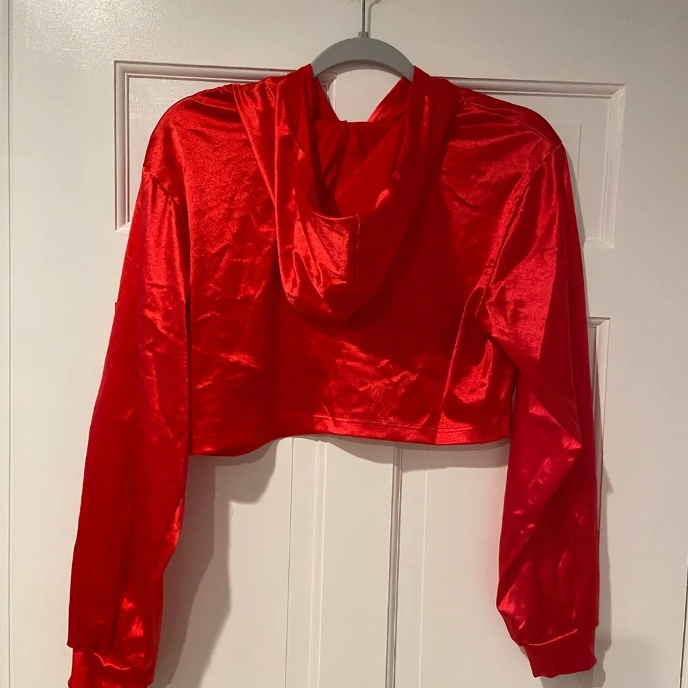 Weissman 2-Piece Hip Hop Dance Costume – Red Satin Top and Cargo Pants
