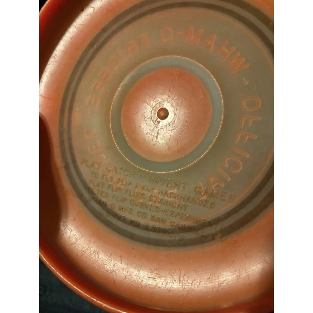 VINTAGE WHAM-O 1966 OFFICIAL PRO MODEL ORANGE BLACK FRISBEE FLYING DISC 9 3/8